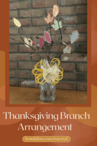 Make a Thanksgiving Branch Arrangement with Glittered Leaves and a Fabulous Bow