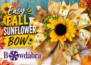 Video how to – make this easy autumn Sunflower bow