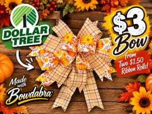 How to make an inexpensive $3 fall bow with Bowdabra