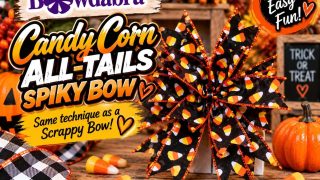 candy corn all tails bow